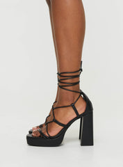 Mallard Strappy Heels Black