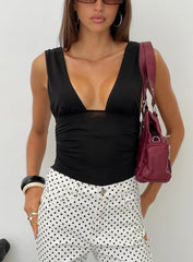 Lamira Plunge Bodysuit Black