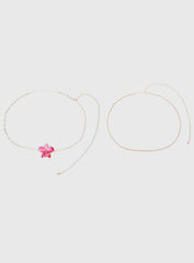 Open Arms Flower Belt Gold / Pink