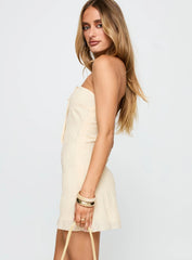 Vaida Strapless Mini Dress Cream