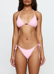 Nevaeh Beaded Triangle Bikini Top Pink
