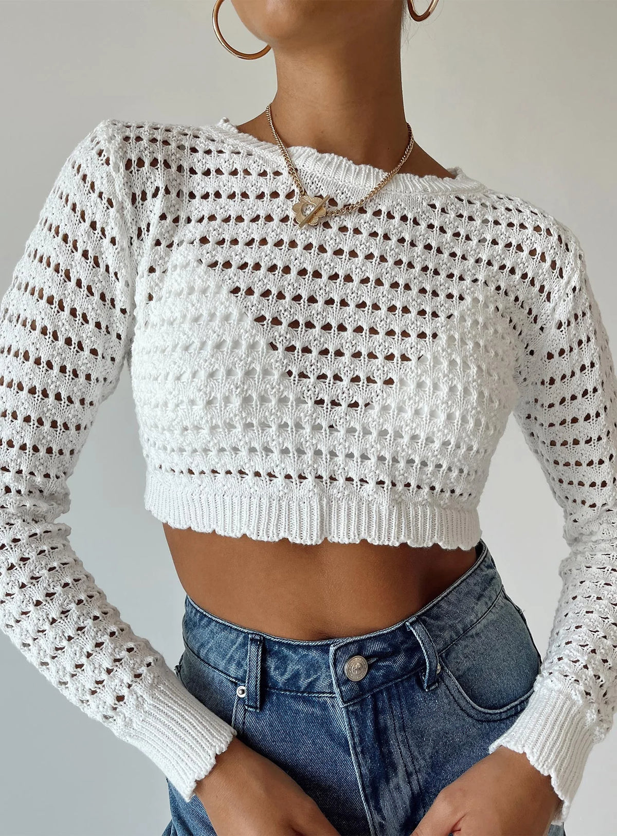 Terra Knit Sweater White