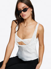 Delilah Top Porcelain Polka