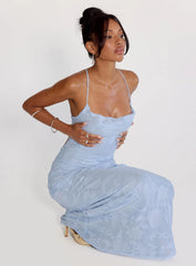 Celena Maxi Dress Blue Burnout