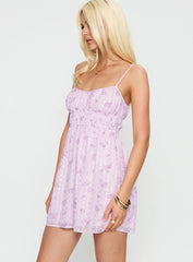 Wysteria Mini Dress Purple / Multi