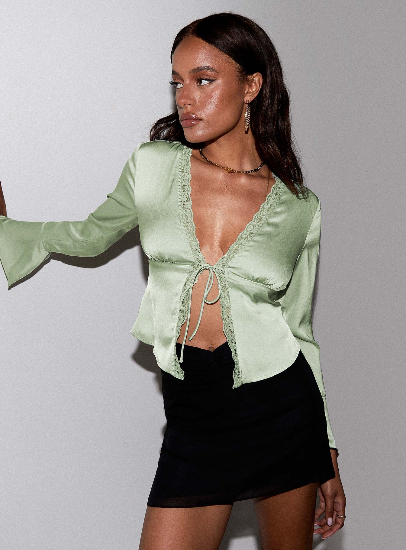 Hunton Long Sleeve Top Green