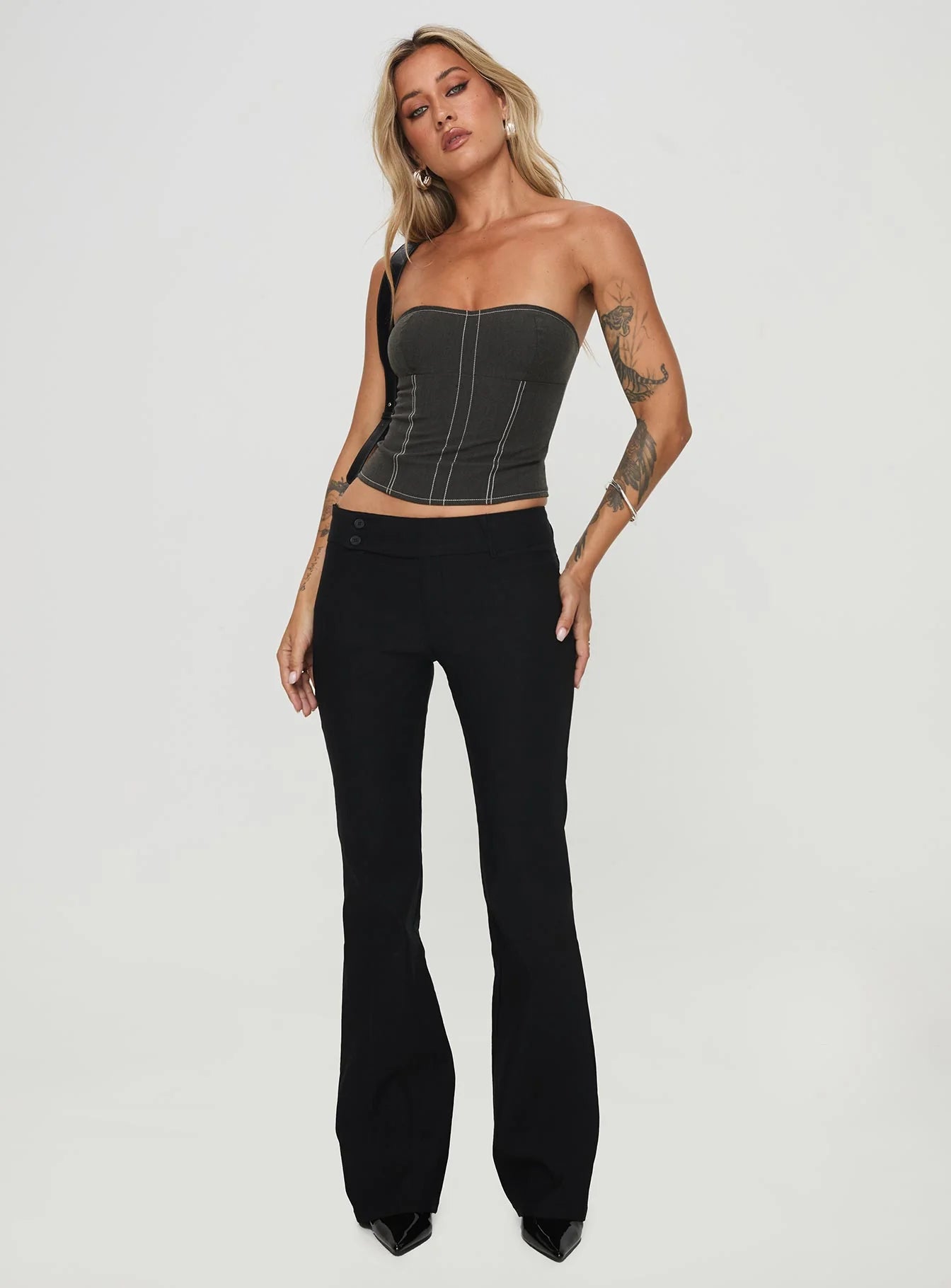 Vacke Strapless Top Grey