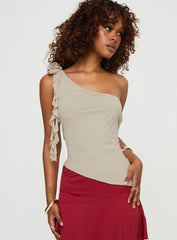 Rosetti One Shoulder Top Taupe