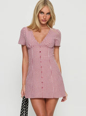 Loveliness Playsuit Red Check