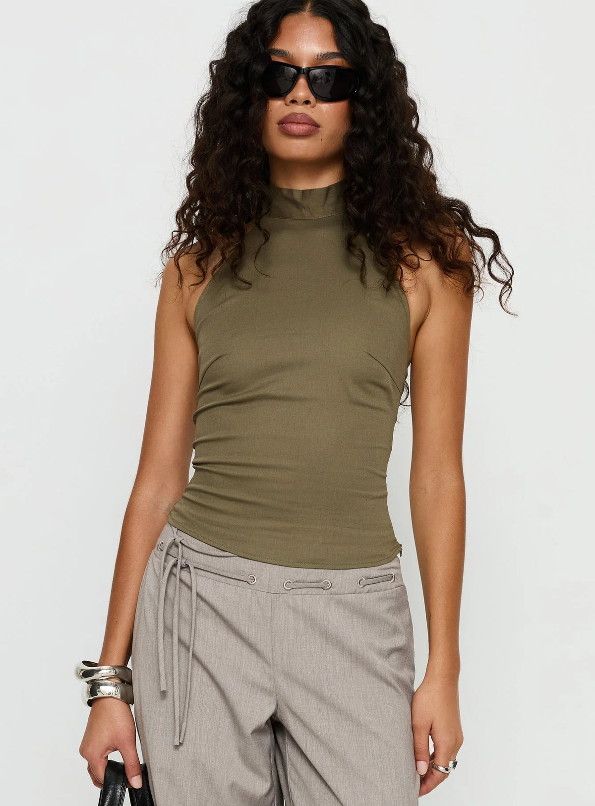 Merril Halter Top Khaki