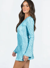 Breah Long Sleeve Mini Dress Blue