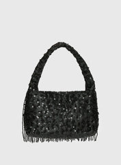 Kiss Goodbye Beaded Tassel Bag Black