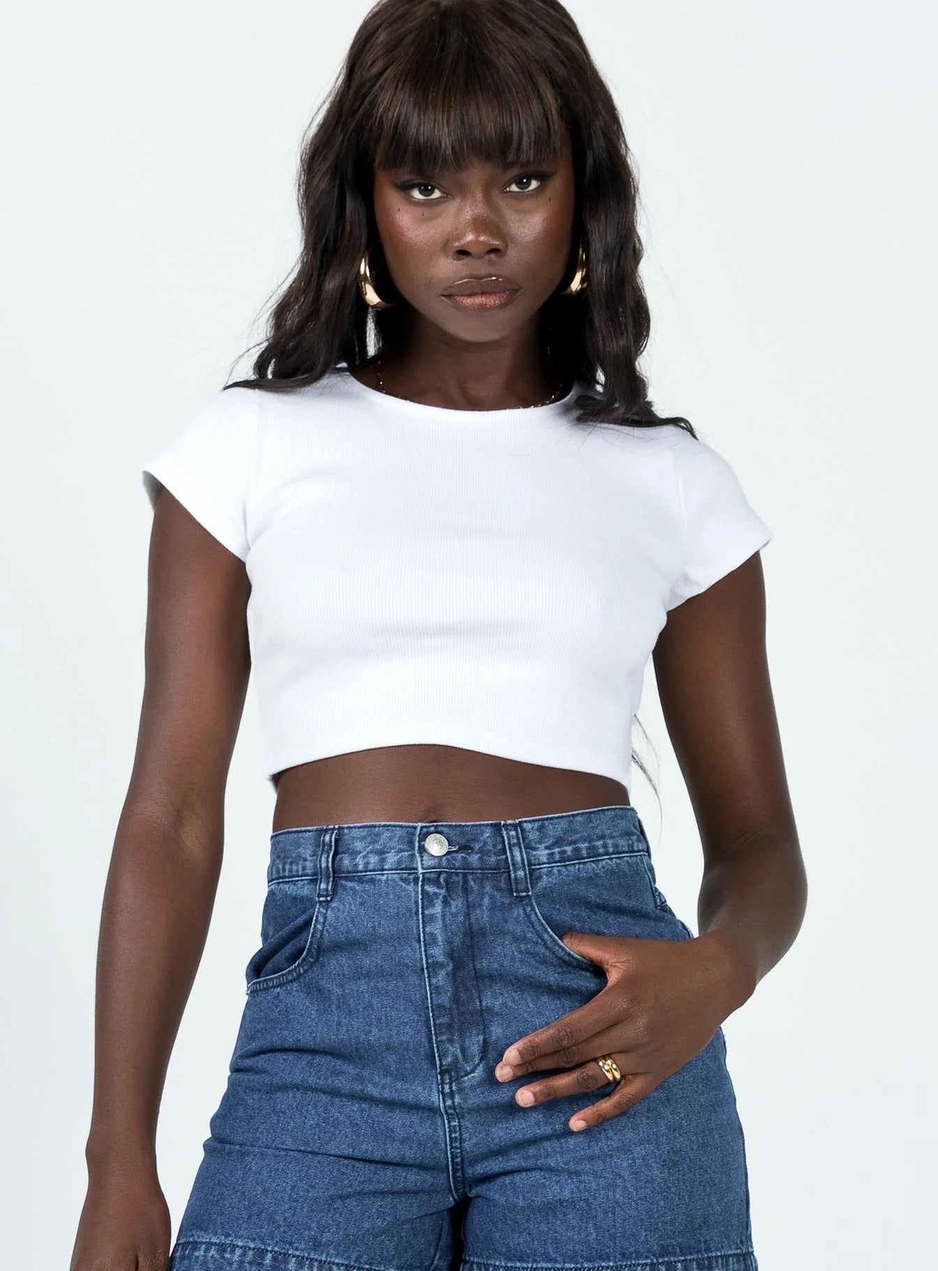 Classic Crop Tee White Petite