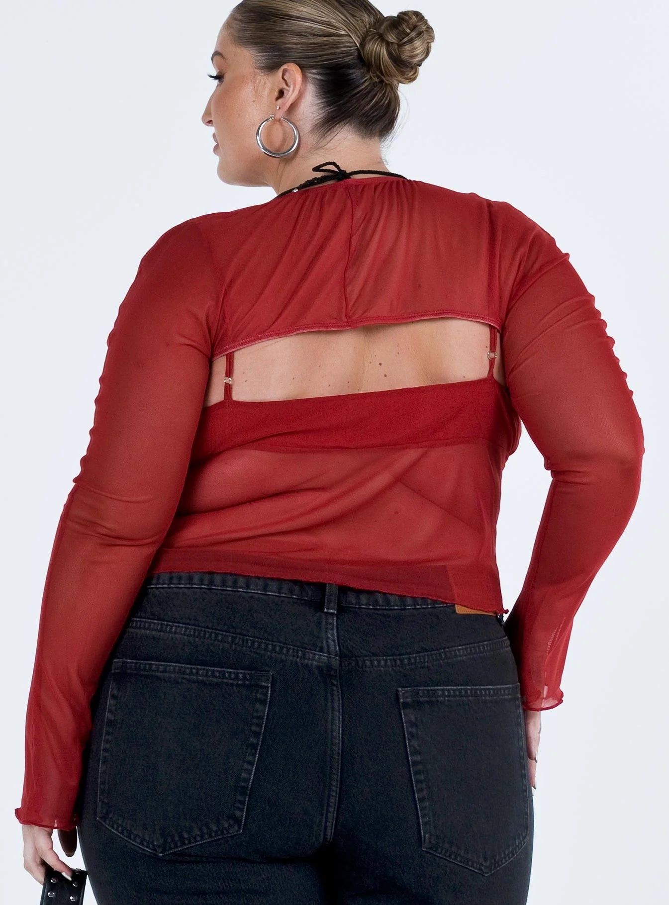 Tallah Two Piece Bolero Top Red Curve