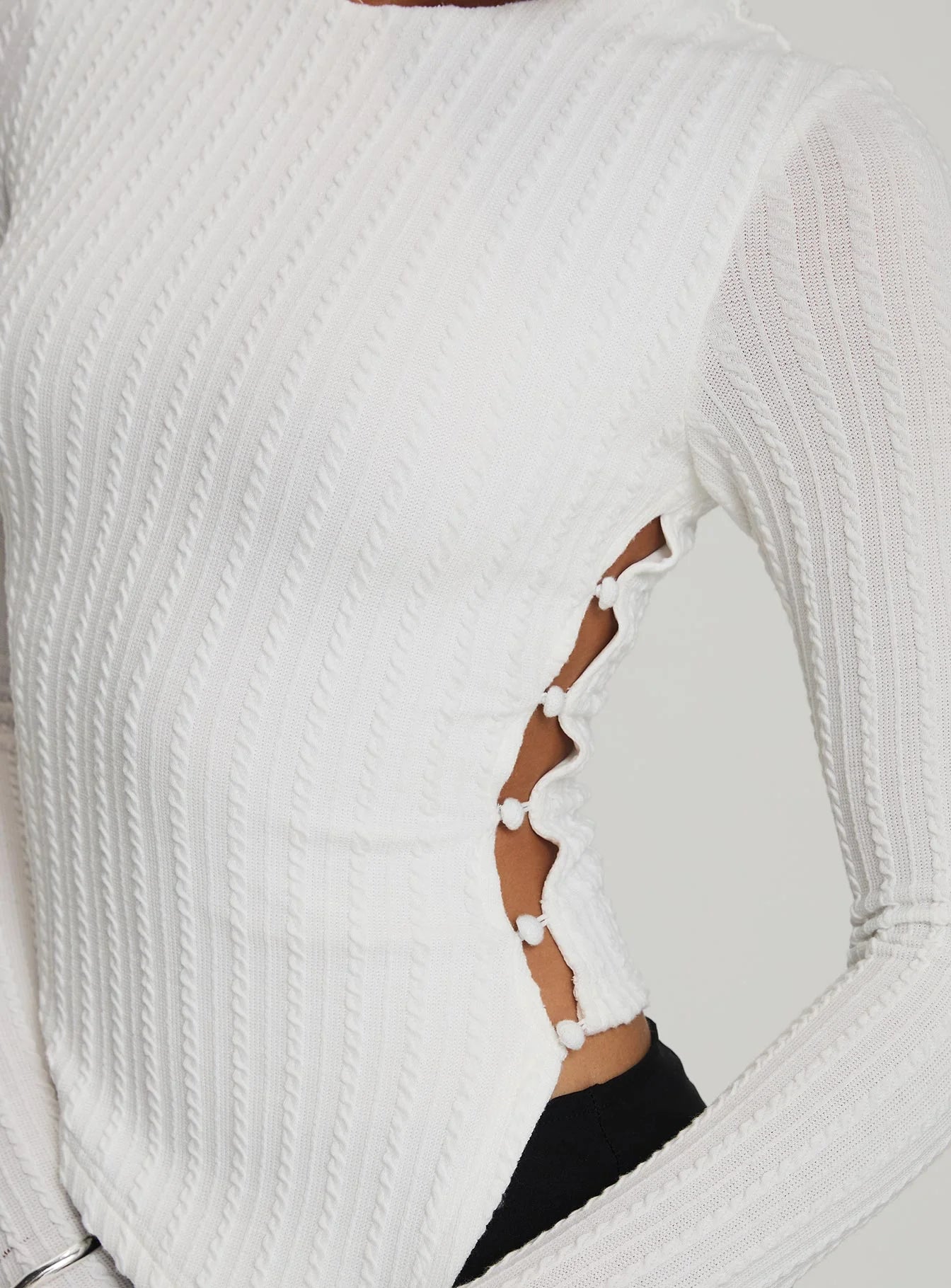 Yulkie Long Sleeve Top White