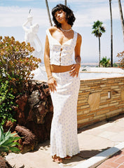 Cheshire Floral Maxi Skirt White / Blue