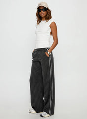 Knowla Pleated Trouser Pant Grey Pinstripe
