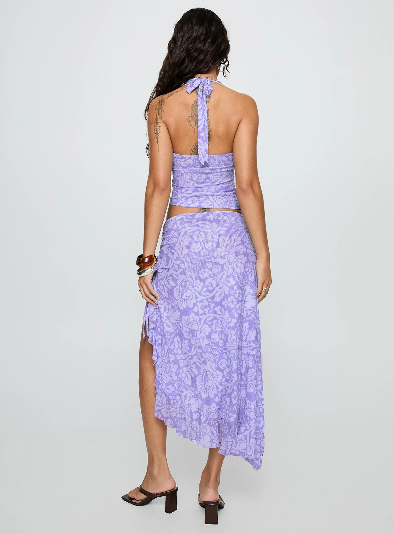 Rains And Pours Mesh Set Purple Floral