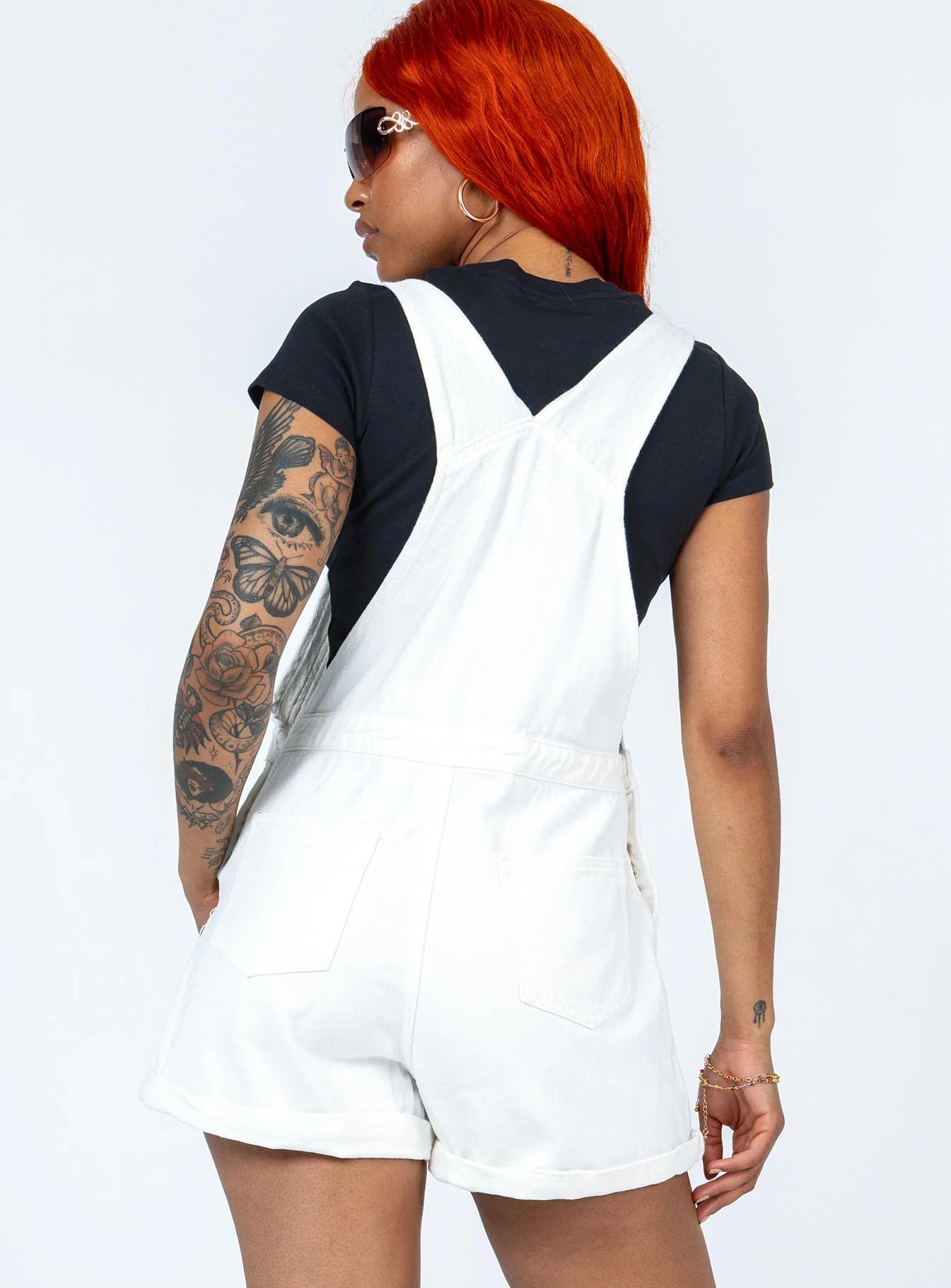 Kacey Short Overalls White