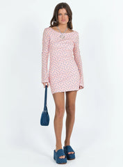 Hallea Long Sleeve Mini Dress Pink