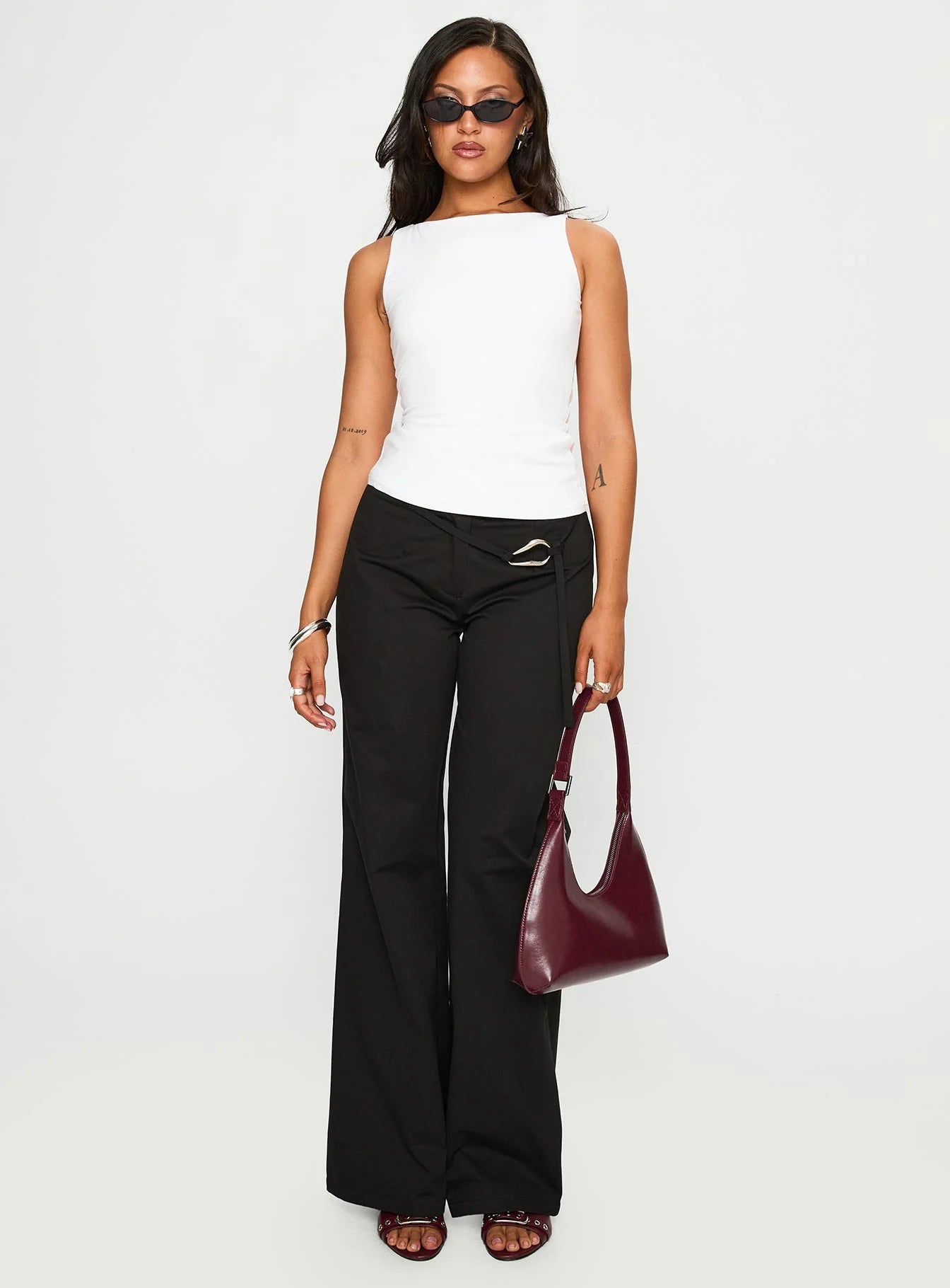 Lose Your Number High Neck Top White