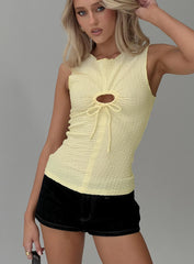 Souls Intertwine Cut Out Top Yellow