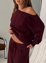 Wellness Off the Shoulder Jumper Currant