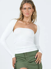 Armstrong Long Sleeve Bolero Top White