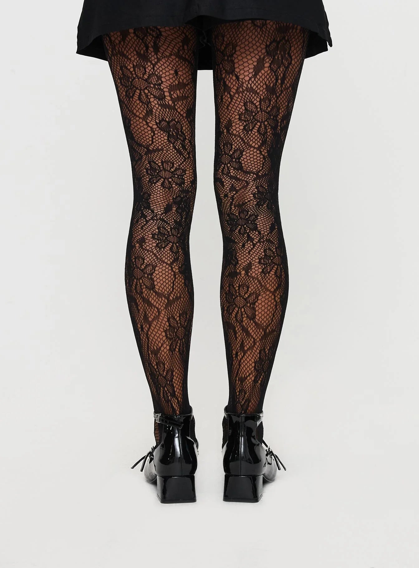 Fior Lace Stockings Black