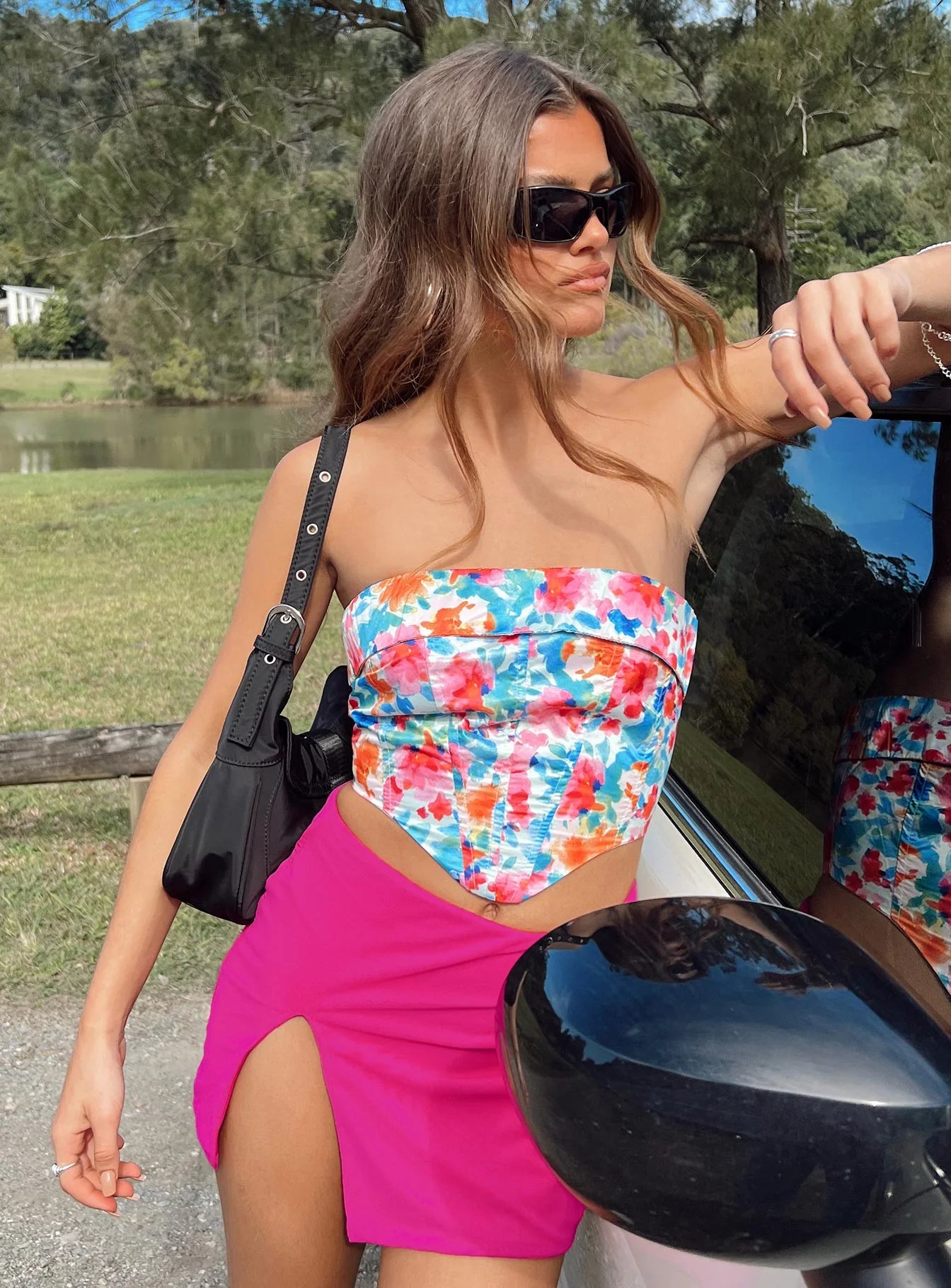 Perabo Strapless Top Floral