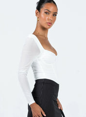 Bruna Top Long Sleeve White