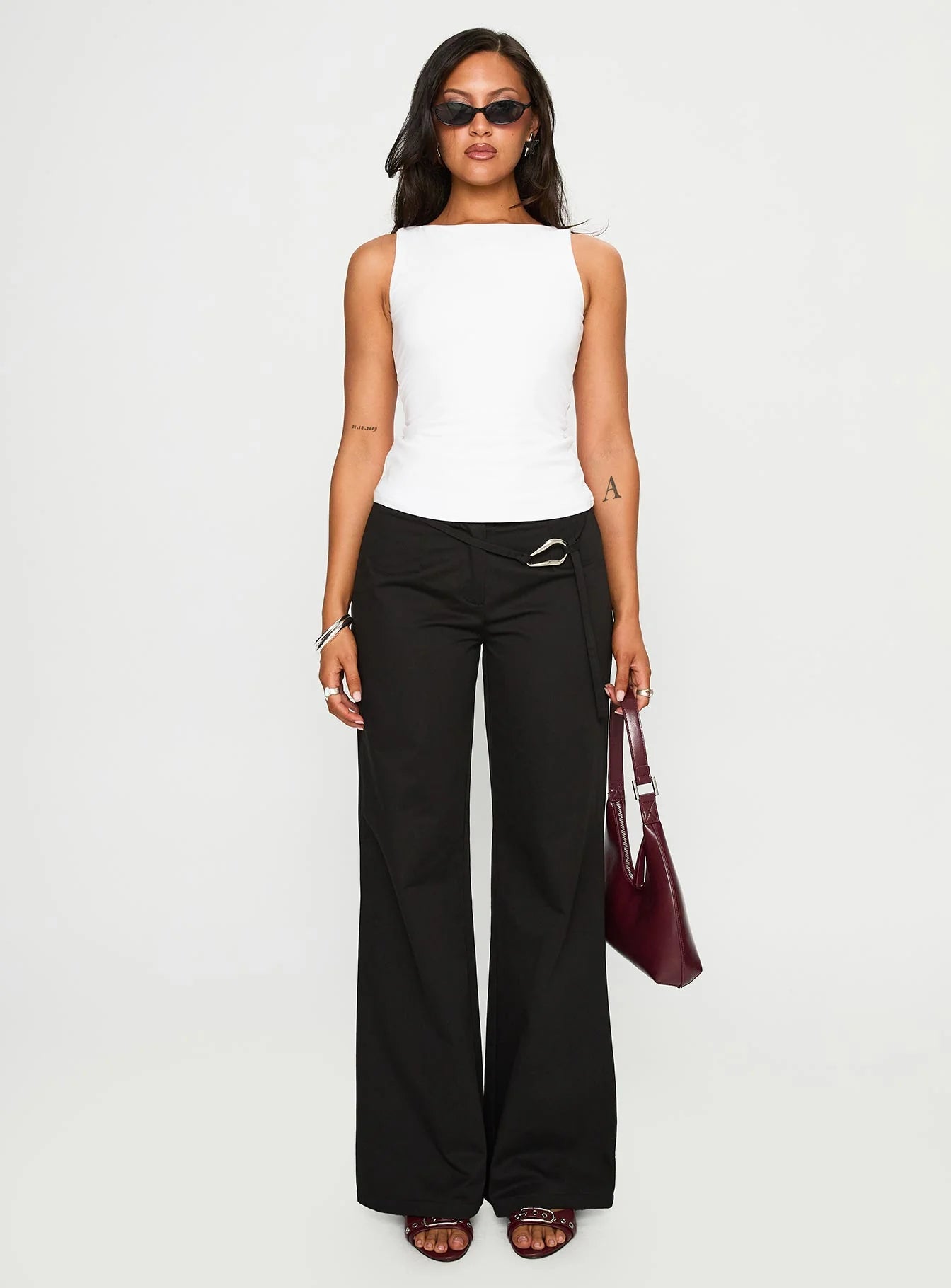 Lose Your Number High Neck Top White