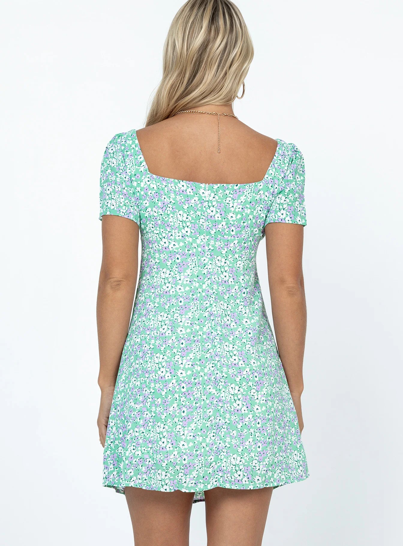 Hastings Mini Dress Green Floral