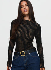Padra Long Sleeve Top Black