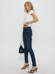 Illyssa Mid Rise Skinny Jeans Mid Blue Wash