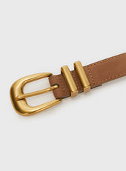 Duncani Faux Suede Belt Brown Gold