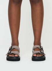 Ma Belle Sandals Faux Suede Taupe