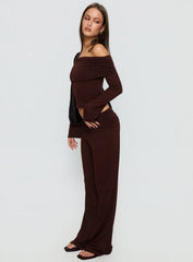 Fawne Ruched Folded Pants Brown