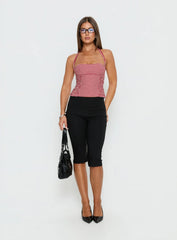 West Coast Love Halter Top Red Gingham