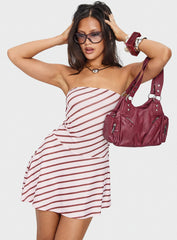 Kagari Dress Diagonal Stripe Pink