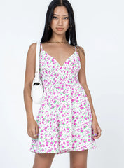 Roza Mini Dress White Floral