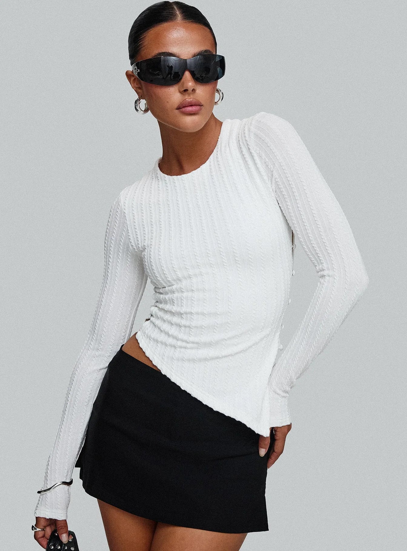 Yulkie Long Sleeve Top White