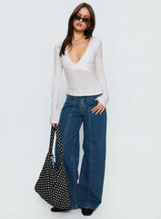 Lando Low Rise Straight Leg Jeans Mid Blue Wash