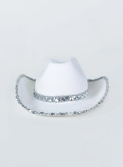 Hey Ya Sequin Cowboy Hat White
