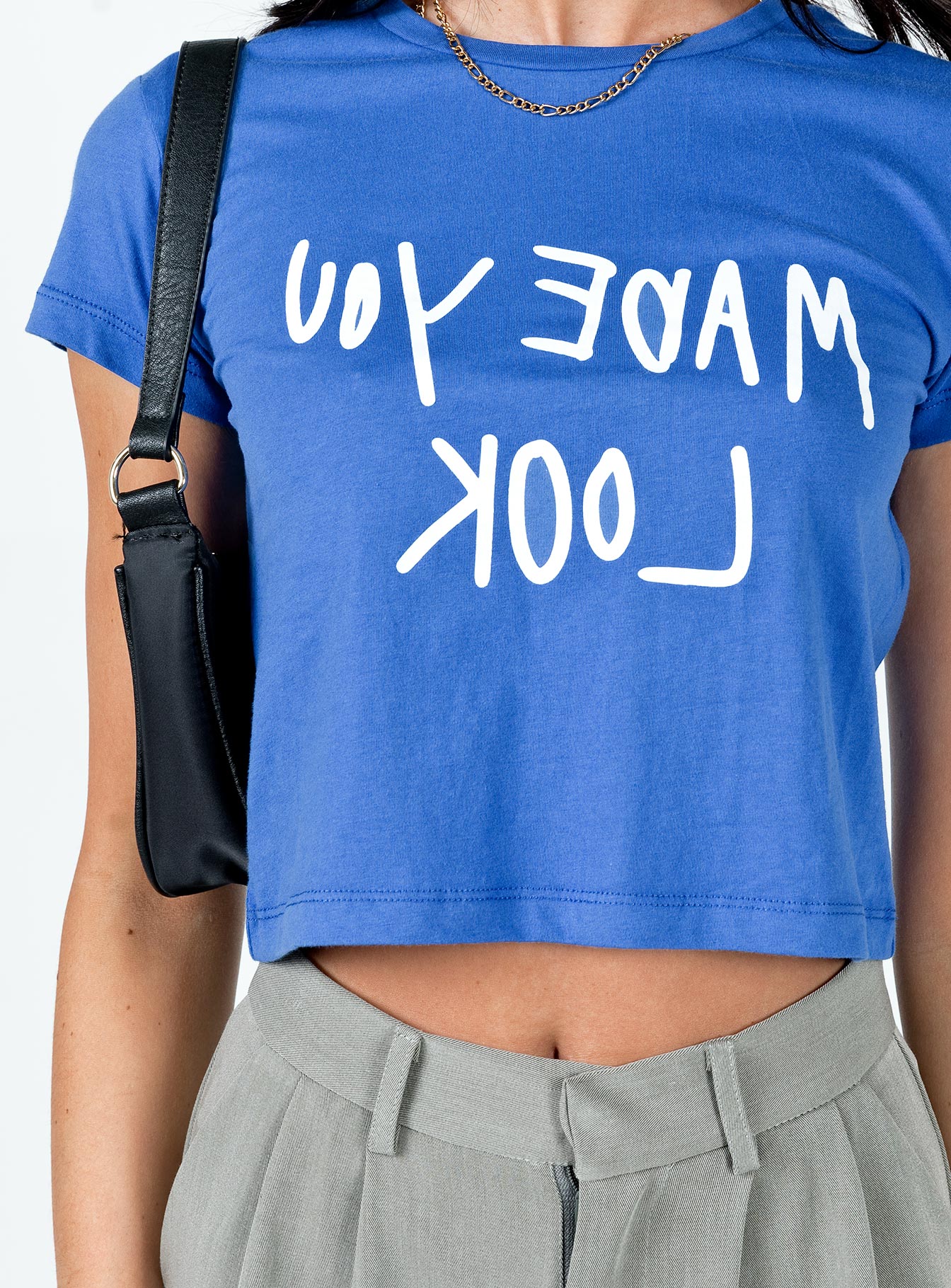 Made You Look Shrunken Tee Blue