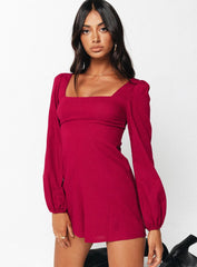 Hastings Long Sleeve Romper Burgundy