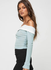 Lylan Off The Shoulder Top Blue