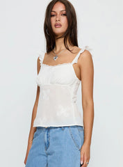 Madaleine Embroidered Top White