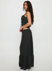 Modern Girl Maxi Skirt Black / Polka Dot