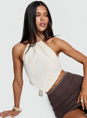 Just Imagine Tie Back Top Beige